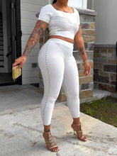 Solides geripptes 2-teiliges Set